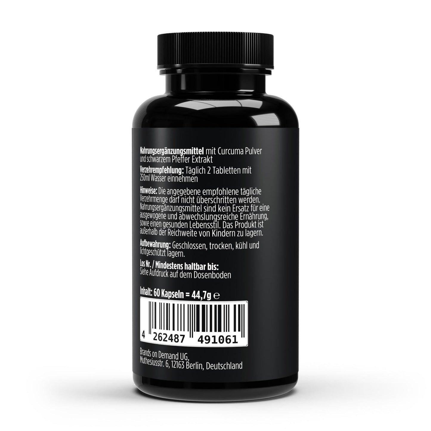 Kurkuma + Piperin - 60 Kapseln